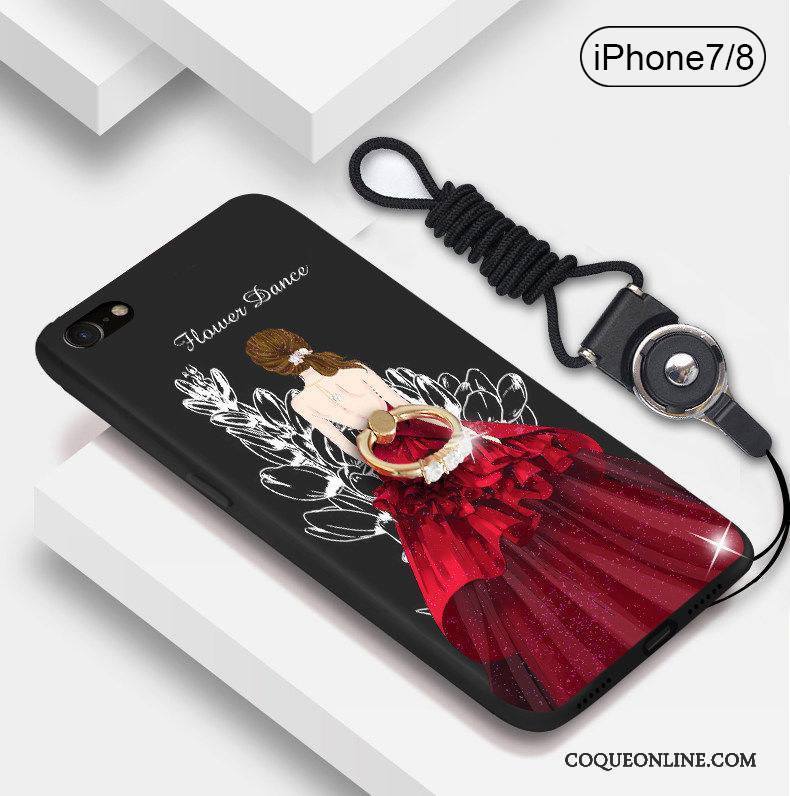 iPhone 8 Plus Marque De Tendance Coque De Téléphone Étui Noir Tout Compris Nouveau Silicone