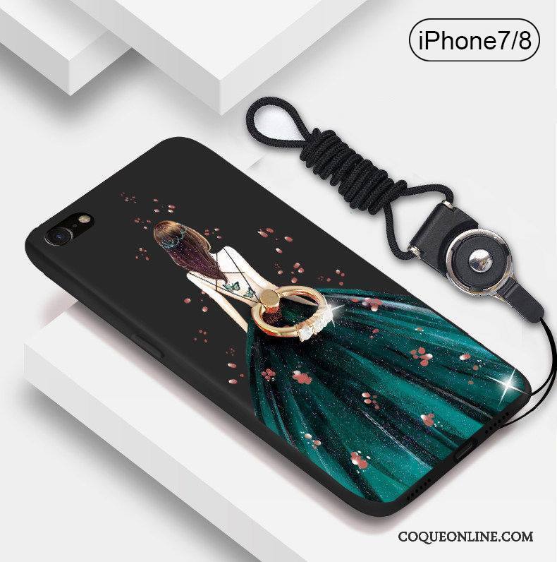 iPhone 8 Plus Marque De Tendance Coque De Téléphone Étui Noir Tout Compris Nouveau Silicone