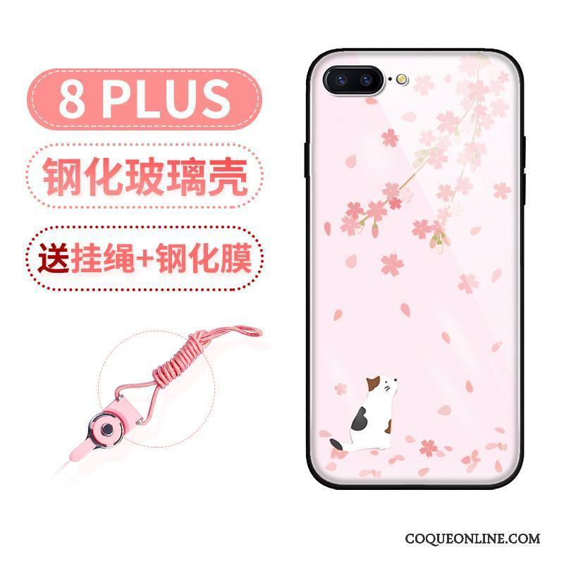 iPhone 8 Plus Miroir Coque De Téléphone Protection Rose Étui Net Rouge Nouveau