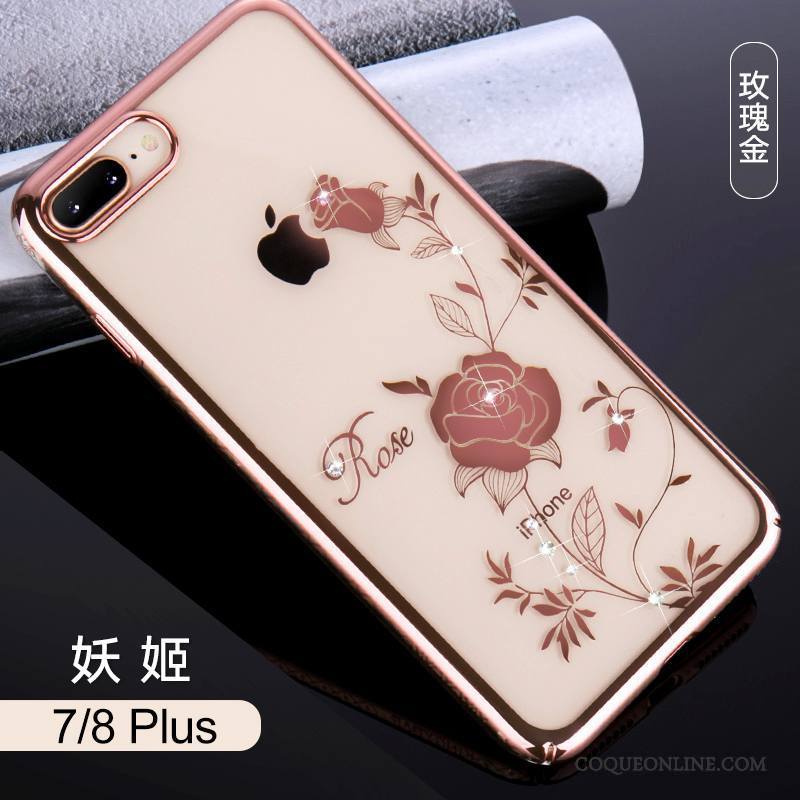 iPhone 8 Plus Or Rose Strass Luxe Coque De Téléphone Tendance Étui Nouveau