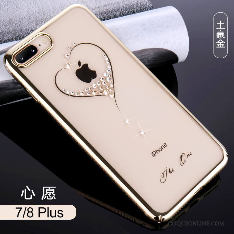 iPhone 8 Plus Or Rose Strass Luxe Coque De Téléphone Tendance Étui Nouveau