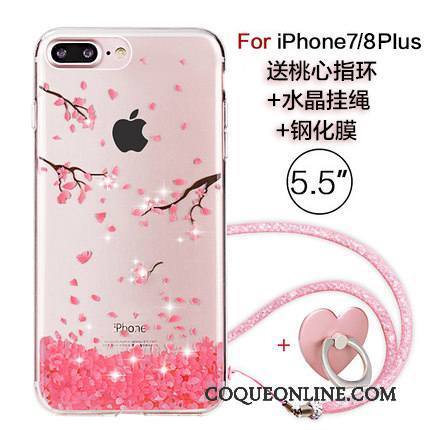 iPhone 8 Plus Rose Coque De Téléphone Nouveau Marque De Tendance Ornements Suspendus