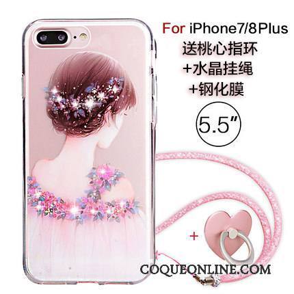 iPhone 8 Plus Rose Coque De Téléphone Nouveau Marque De Tendance Ornements Suspendus