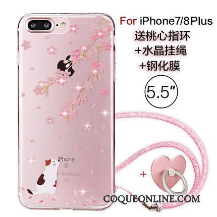 iPhone 8 Plus Rose Coque De Téléphone Nouveau Marque De Tendance Ornements Suspendus