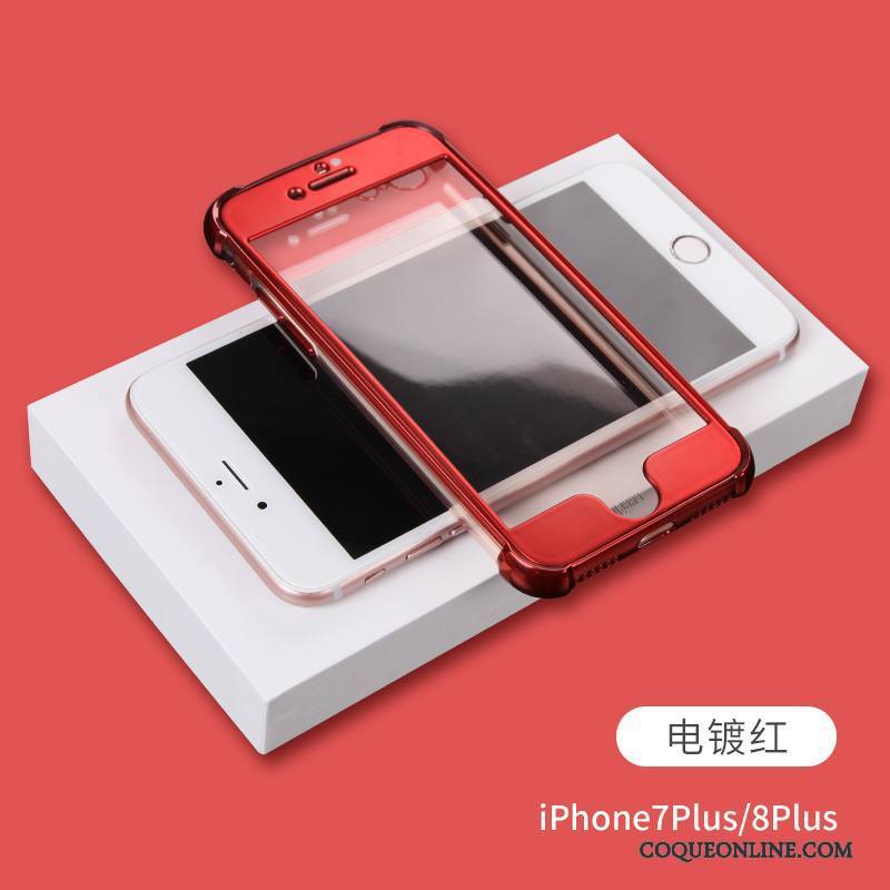 iPhone 8 Plus Rose Incassable Transparent Ballon Tout Compris Silicone Coque De Téléphone