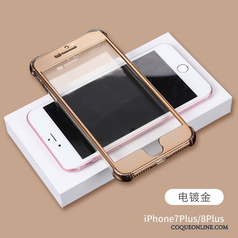 iPhone 8 Plus Rose Incassable Transparent Ballon Tout Compris Silicone Coque De Téléphone