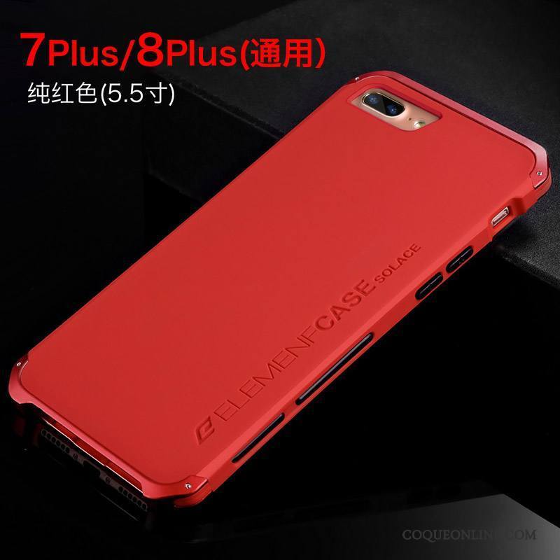 iPhone 8 Plus Rouge Tendance Nouveau Coque De Téléphone Border Métal Incassable