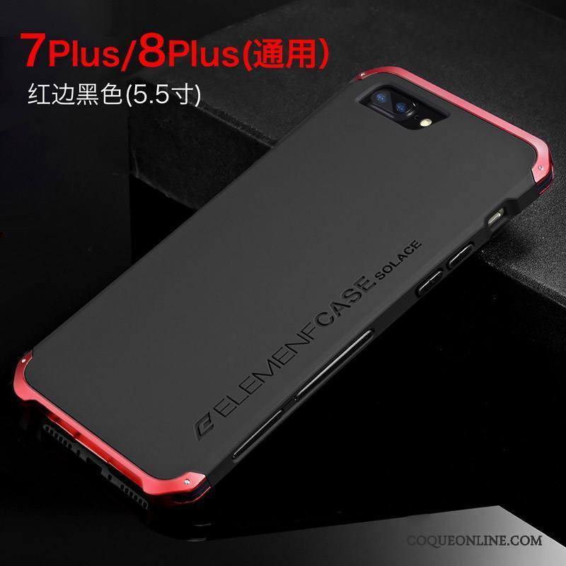 iPhone 8 Plus Rouge Tendance Nouveau Coque De Téléphone Border Métal Incassable