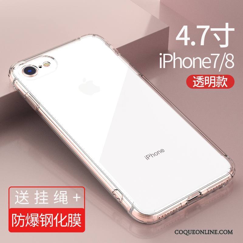 iPhone 8 Plus Silicone Ballon Incassable Coque De Téléphone Étui Tout Compris Transparent