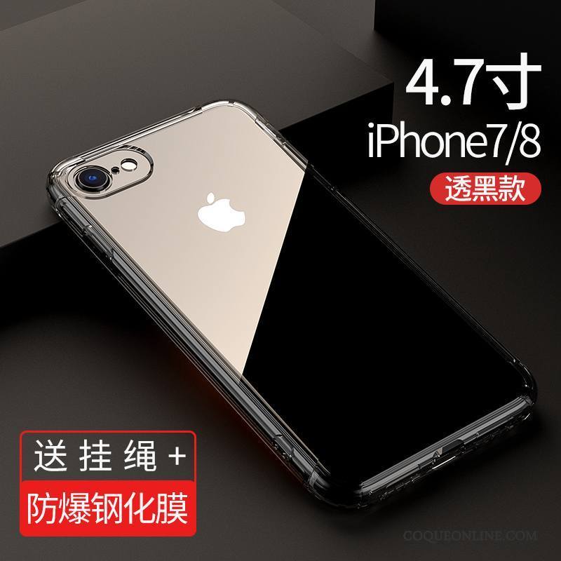 iPhone 8 Plus Silicone Ballon Incassable Coque De Téléphone Étui Tout Compris Transparent