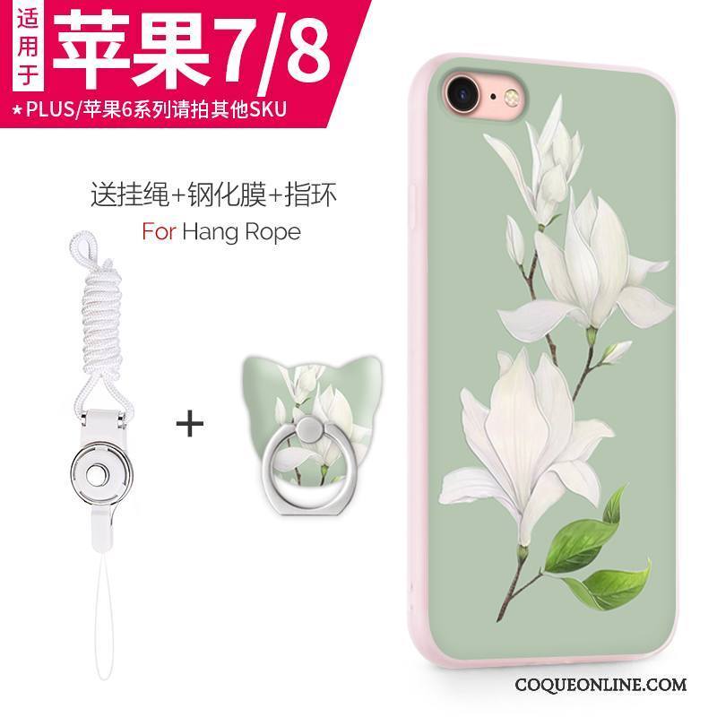 iPhone 8 Plus Silicone Richesse Coque De Téléphone Fluide Doux Ornements Suspendus Incassable Chat