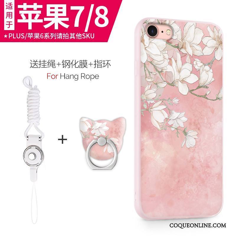 iPhone 8 Plus Silicone Richesse Coque De Téléphone Fluide Doux Ornements Suspendus Incassable Chat