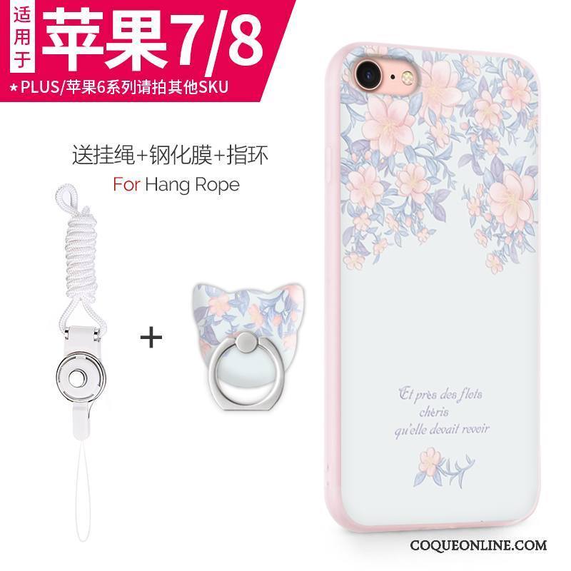 iPhone 8 Plus Silicone Richesse Coque De Téléphone Fluide Doux Ornements Suspendus Incassable Chat