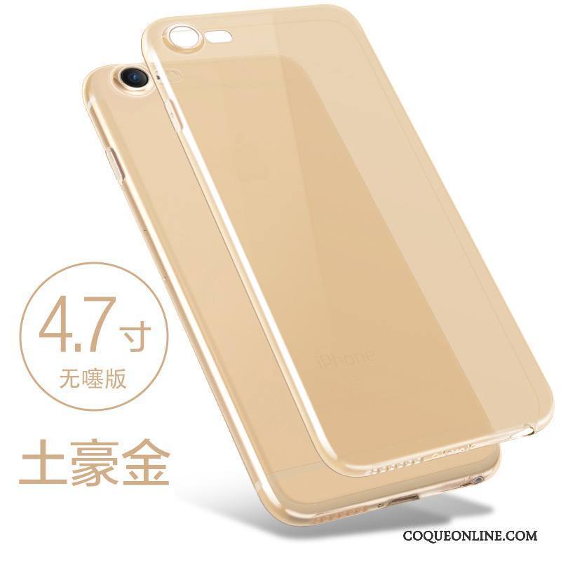 iPhone 8 Plus Silicone Tout Compris Coque Fluide Doux Or Transparent Très Mince