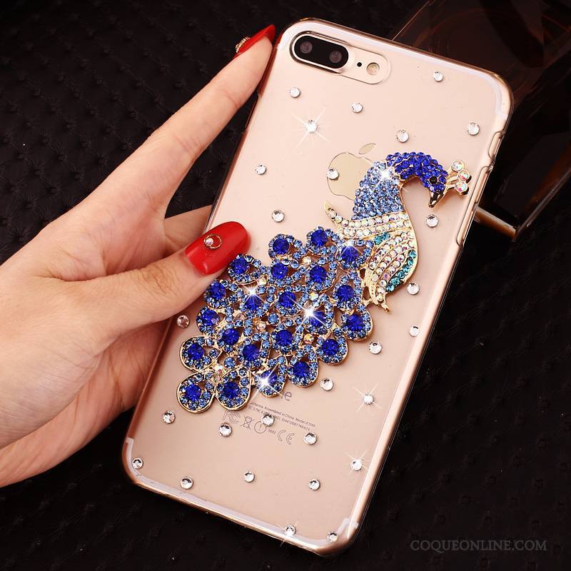 iPhone 8 Plus Strass Protection Coque Étui Incruster Strass De Téléphone Rose