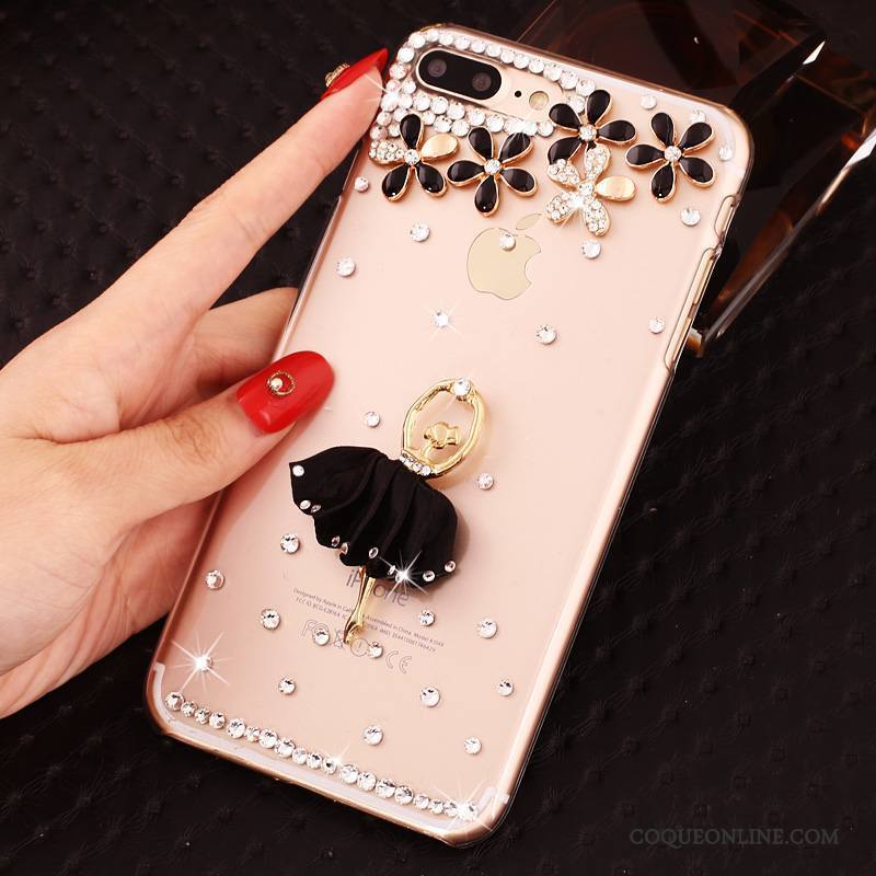 iPhone 8 Plus Strass Protection Coque Étui Incruster Strass De Téléphone Rose