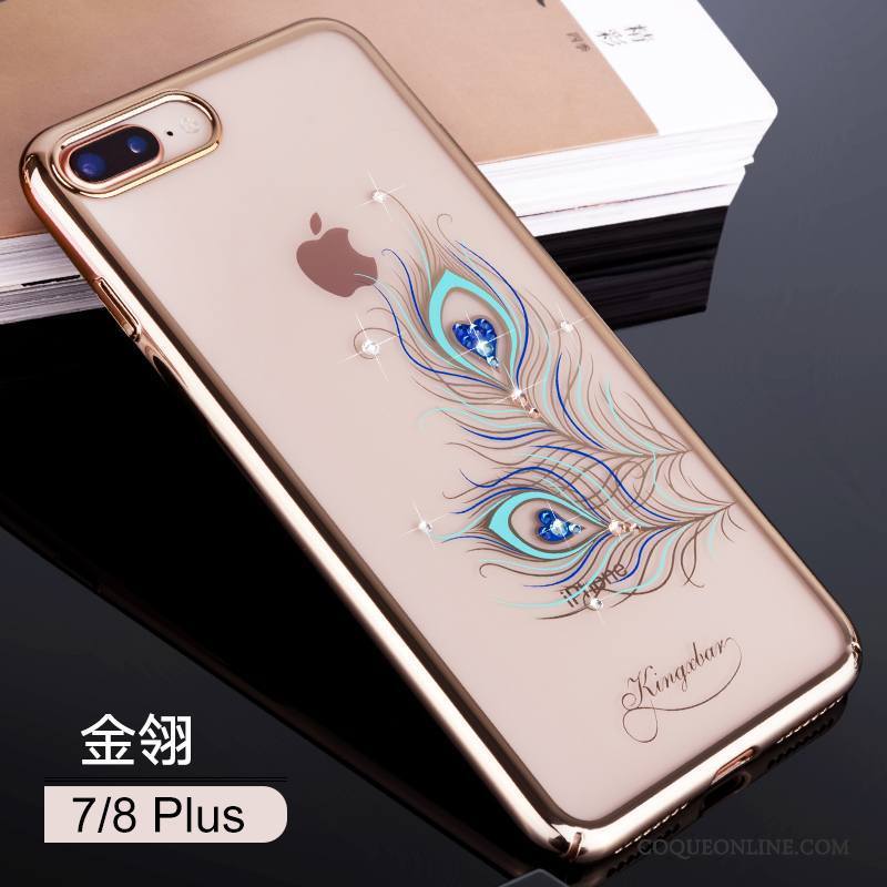 iPhone 8 Plus Tout Compris Coque De Téléphone Bleu Transparent Strass Tendance Nouveau