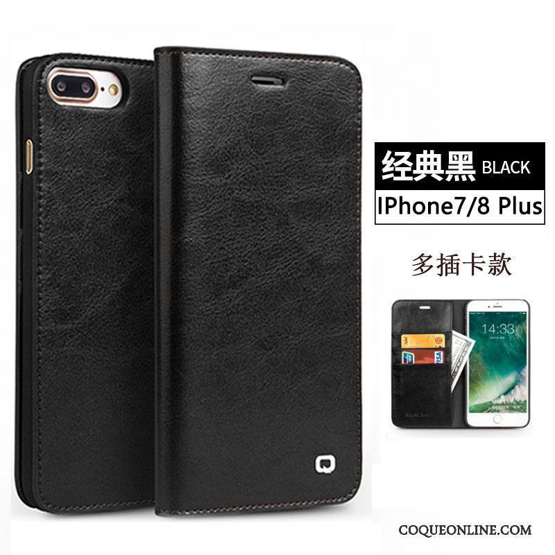 iPhone 8 Plus Téléphone Portable Protection Business Coque De Téléphone Étui En Cuir Housse Cuir Véritable