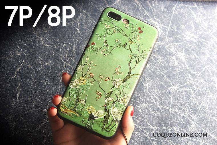 iPhone 8 Plus Vert Ornements Suspendus Coque De Téléphone Incassable Protection Tout Compris Étui