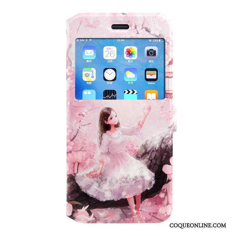 iPhone 8 Plus Étui Coque De Téléphone Dessin Animé Housse Incassable Rose Silicone