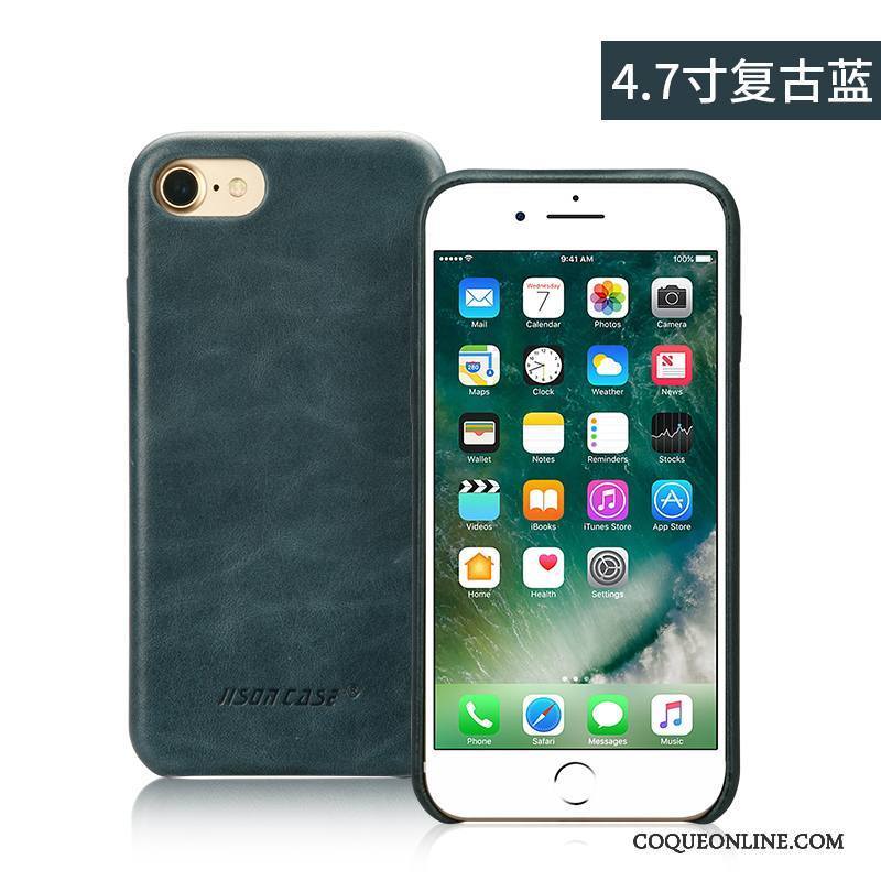 iPhone 8 Plus Étui En Cuir Incassable Tout Compris Coque Protection Cuir Véritable Téléphone Portable