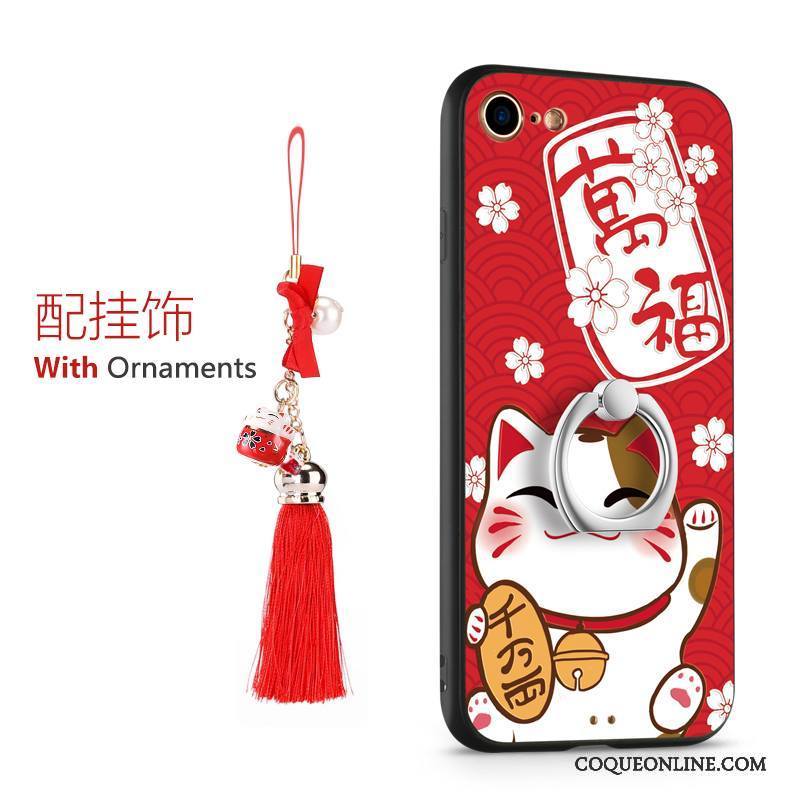 iPhone 8 Plus Étui Tout Compris Richesse Incassable Chat Silicone Coque De Téléphone