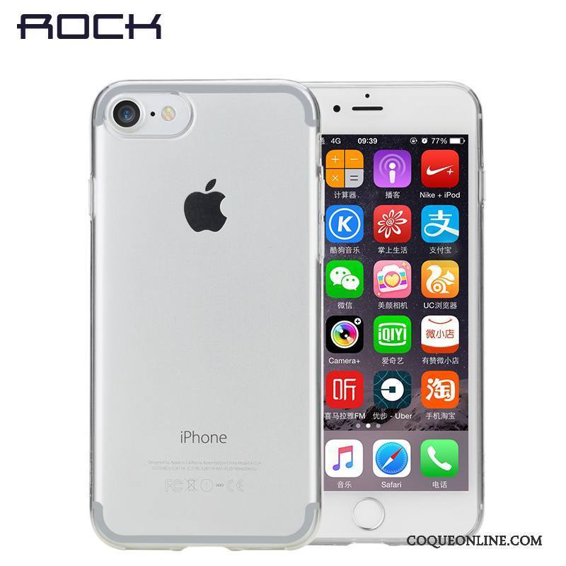 iPhone 8 Protection Coque De Téléphone Étui Silicone Support Transparent Fluide Doux