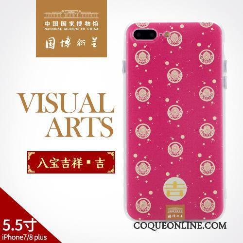 iPhone 8 Protection Étui Art Coque De Téléphone Rouge Style Chinois