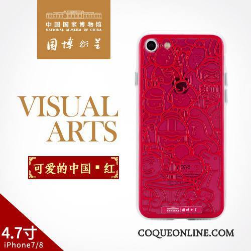 iPhone 8 Protection Étui Art Coque De Téléphone Rouge Style Chinois