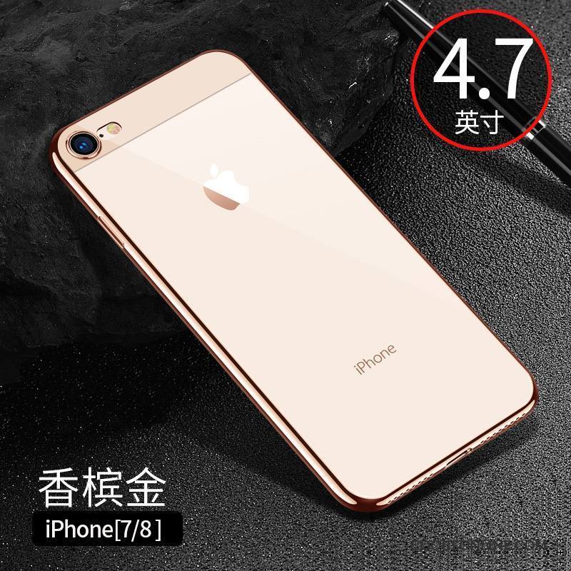 iPhone 8 Silicone Noir Étui Coque Incassable Fluide Doux Transparent