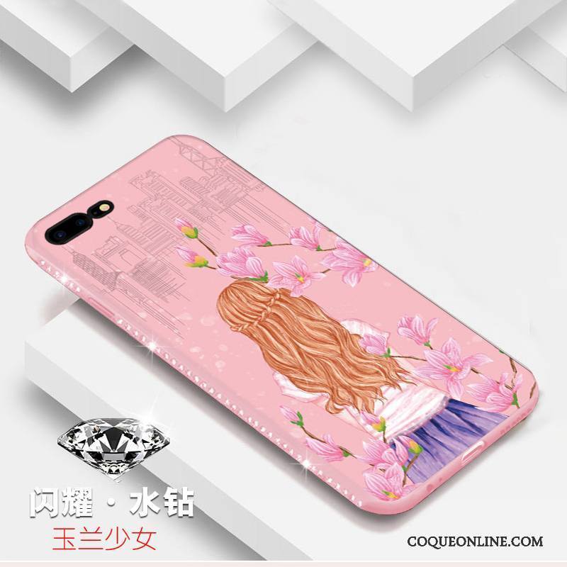 iPhone 8 Tendance Silicone Tout Compris Coque De Téléphone Rose Étui Protection