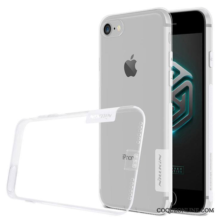 iPhone 8 Transparent Coque Carte Bleu Étui Incassable Fluide Doux