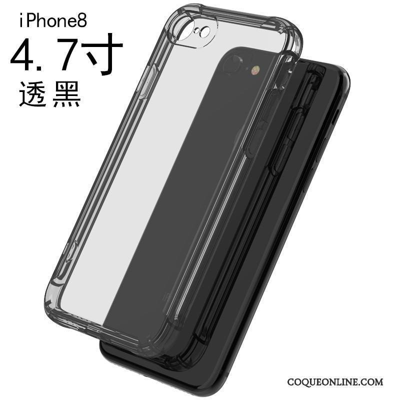 iPhone 8 Transparent Or Rose Étui Coque De Téléphone Fluide Doux Silicone Incassable