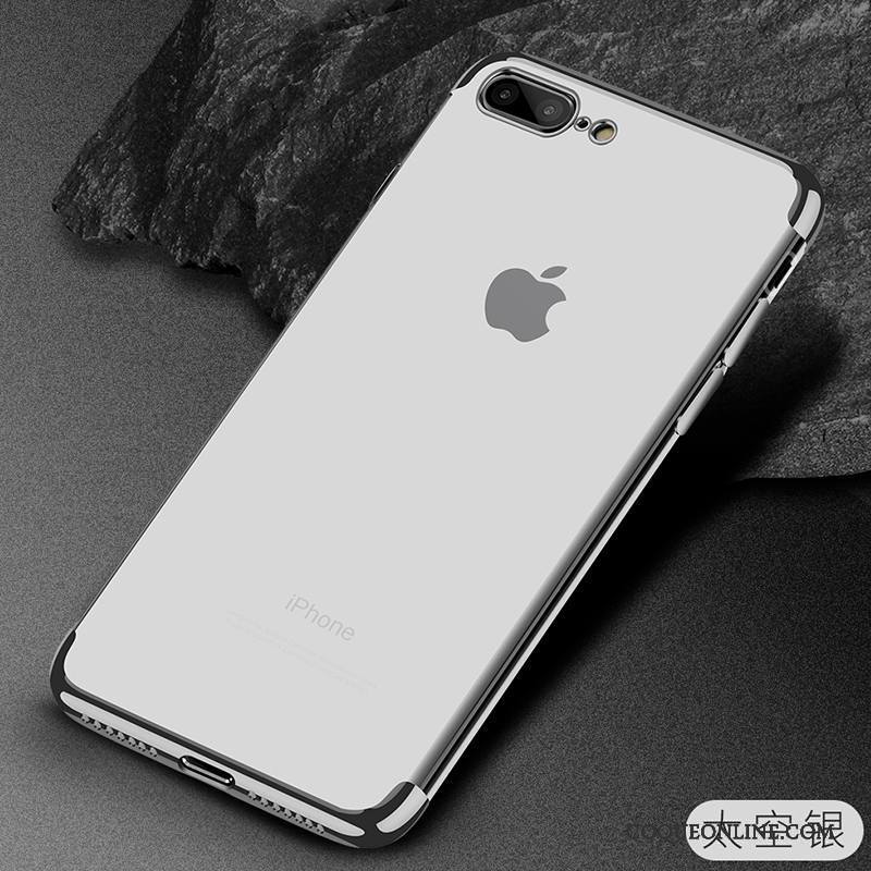 iPhone 8 Très Mince Coque De Téléphone Transparent Fluide Doux Bleu Incassable Silicone