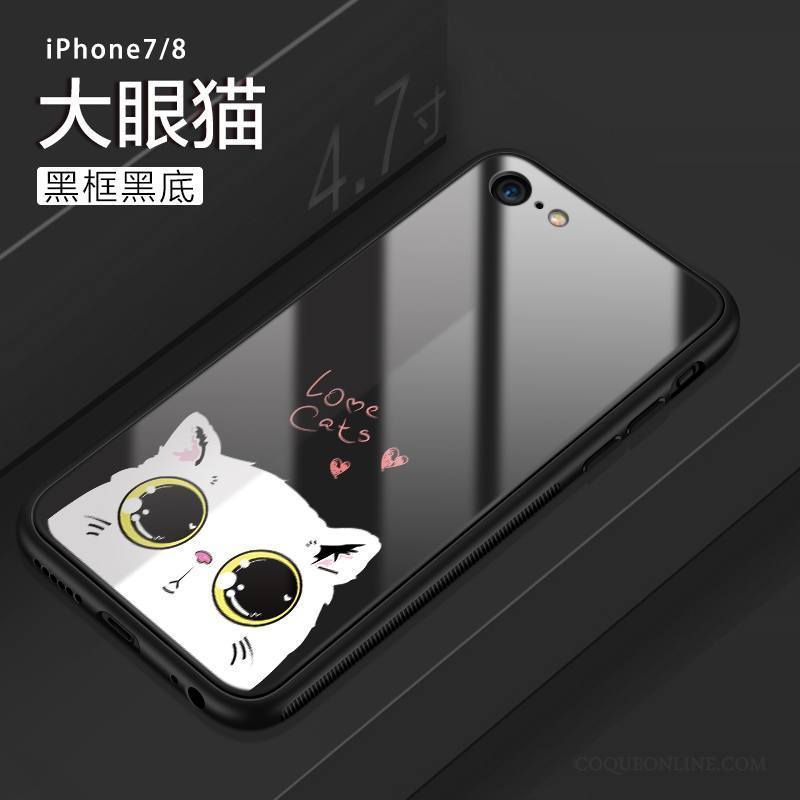 iPhone 8 Verre Nouveau Richesse Coque De Téléphone Incassable Noir Dessin Animé