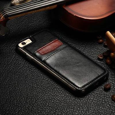 iPhone 8 Étui En Cuir Incassable Noir Coque De Téléphone Carte Tout Compris Couvercle Arrière