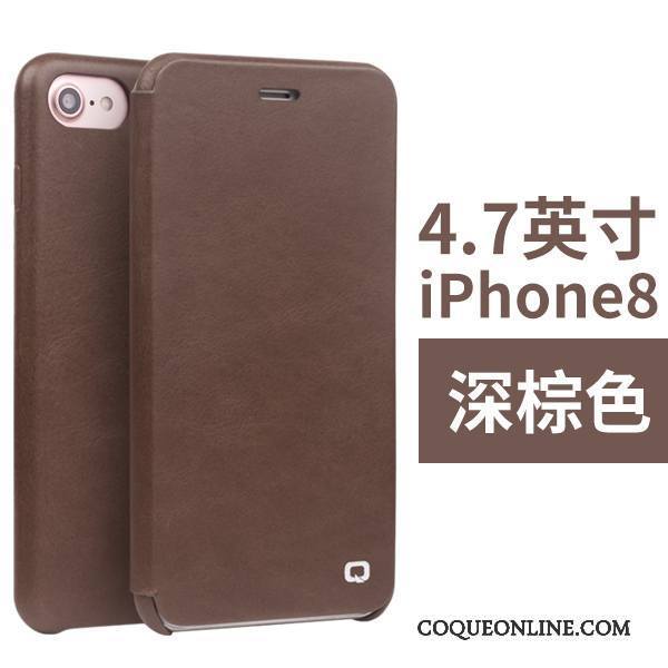 iPhone 8 Étui En Cuir Protection Coque De Téléphone Téléphone Portable Légère Business Cuir Véritable