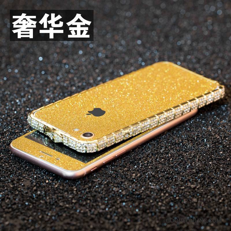 iPhone 8 Étui Incruster Strass Incassable Coque Nouveau Métal Border