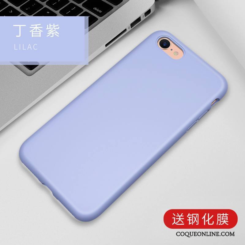 iPhone 8 Étui Silicone Fluide Doux Coque De Téléphone Nouveau Incassable Bleu