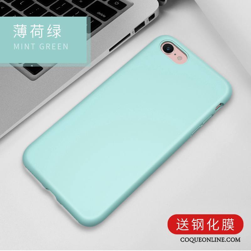 iPhone 8 Étui Silicone Fluide Doux Coque De Téléphone Nouveau Incassable Bleu