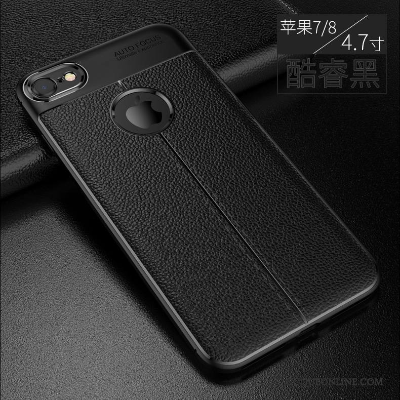 iPhone 8 Étui Silicone Gris Coque Modèle Fleurie Cuir Incassable