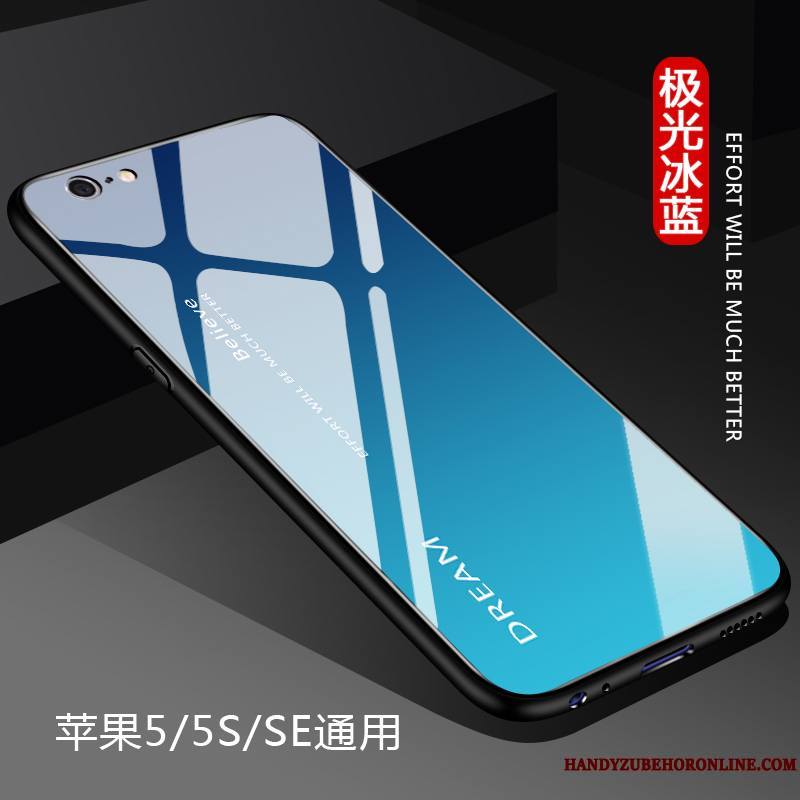 iPhone Se 2020 Coque Bleu Violet Personnalisé Fluide Doux Incassable Protection Silicone