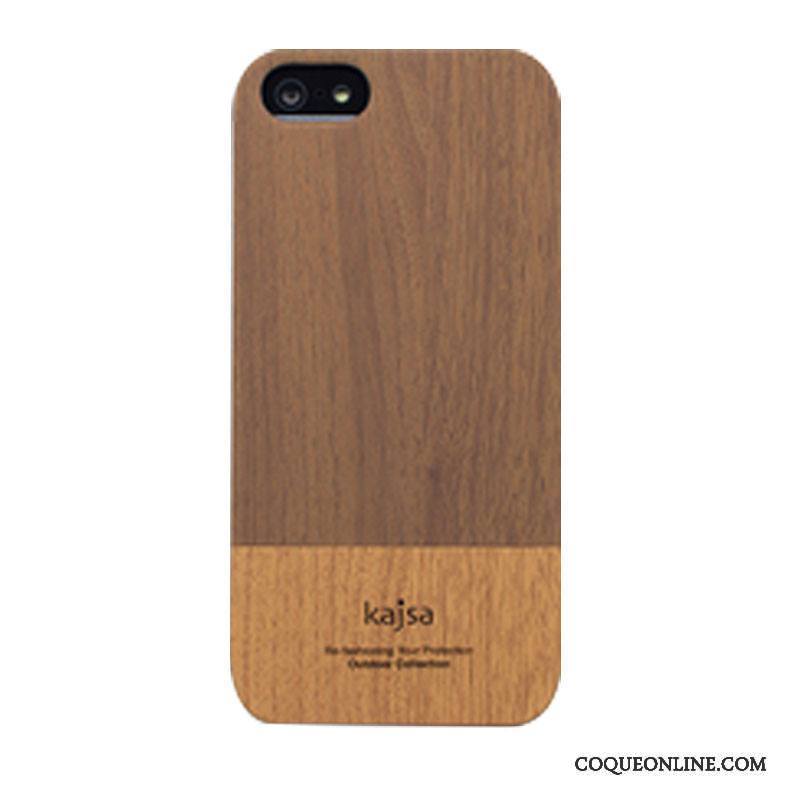 iPhone Se Coque De Téléphone Nouveau Grain De Bois Délavé En Daim Étui Incassable Gris