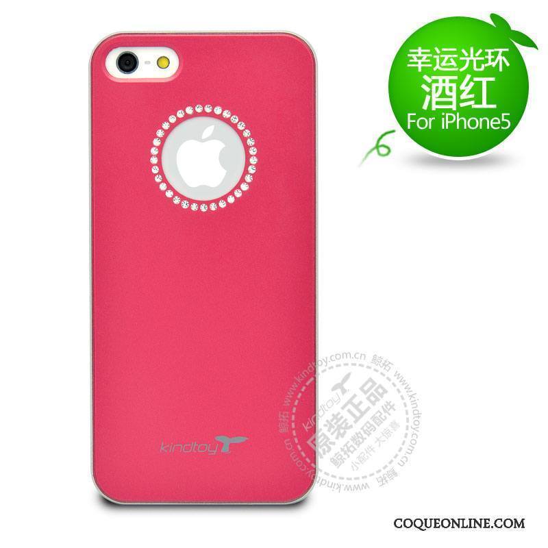 iPhone Se Coque De Téléphone Rose Protection Strass Étui Rouge Mode