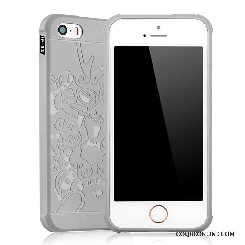 iPhone Se Silicone Noir Fluide Doux Créatif Personnalité Tendance Coque