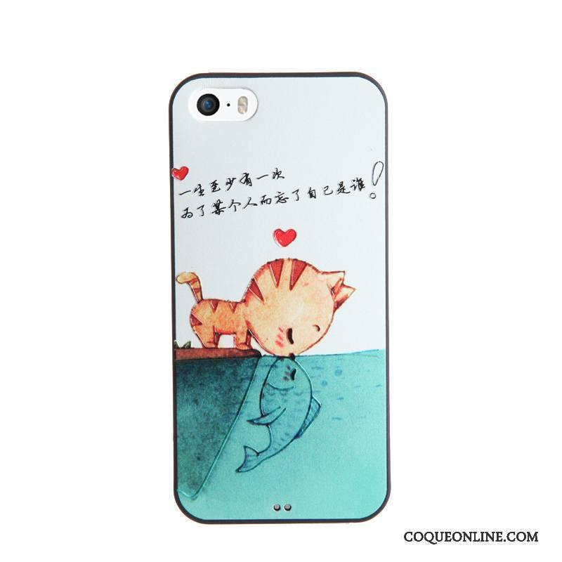 iPhone Se Étui Fluide Doux Tempérer Dessin Animé Gaufrage Membrane Coque De Téléphone