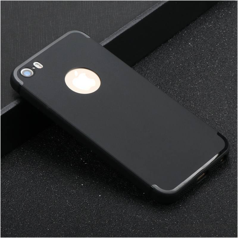 iPhone Se Étui Simple Silicone Fluide Doux Incassable Tendance Coque De Téléphone