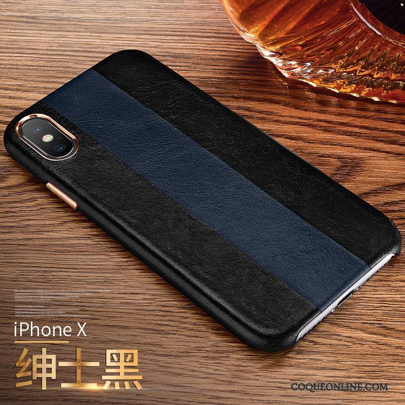 iPhone X Business Étui Incassable Coque De Téléphone Rouge Cuir Véritable Mode