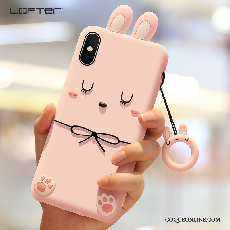 iPhone X Charmant Nouveau Silicone Coque De Téléphone Dessin Animé Noir Ornements Suspendus