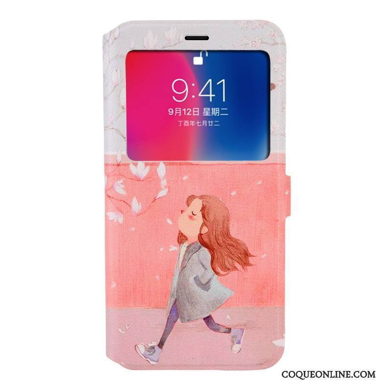 iPhone X Clamshell Étui Protection Bleu Coque De Téléphone Étui En Cuir Incassable